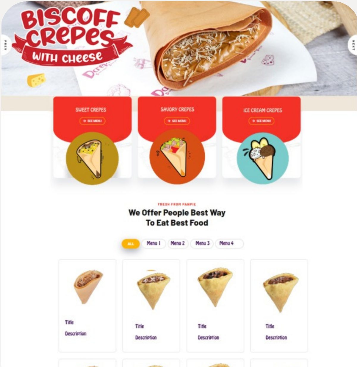 F&B crepes brand company profile website