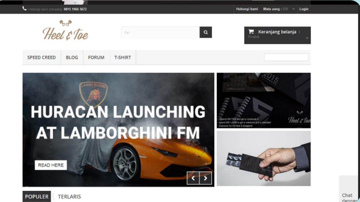 Heel and Toe e-commerce company profile website